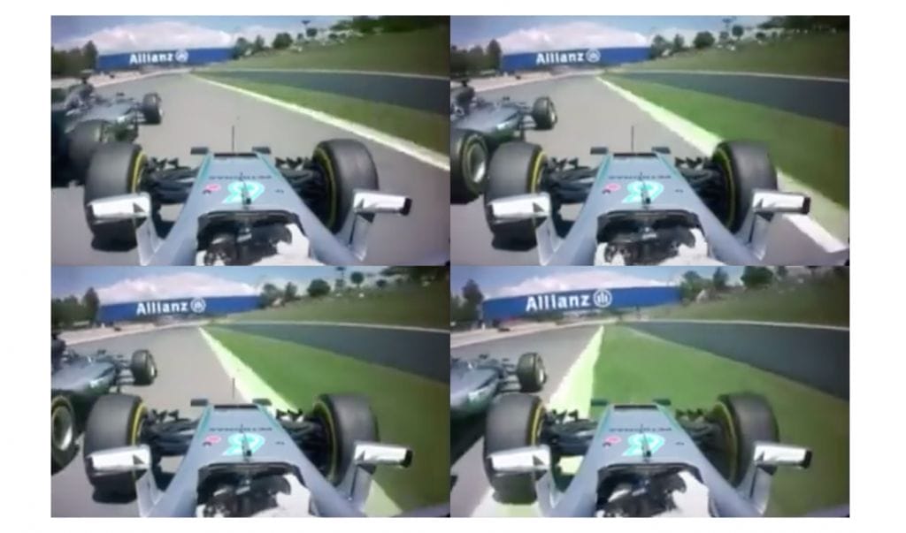 Rosberg and Hamilton collision