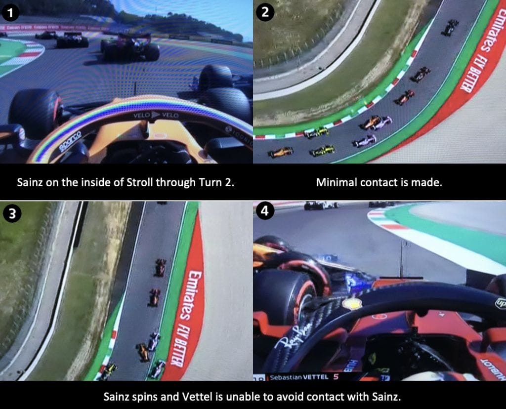 Sainz and Stroll collision analysis