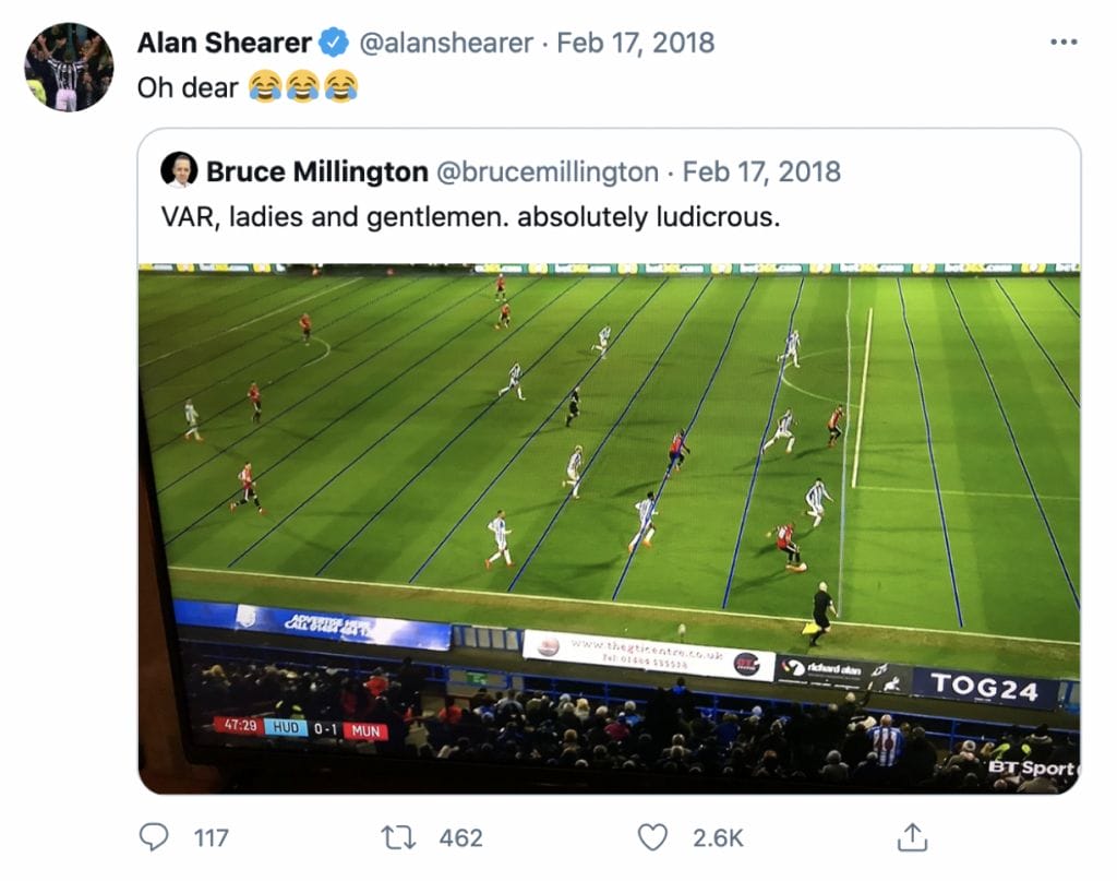 VAR offsides lines error