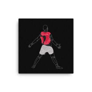 Black 12x12 wall canvas showing Cristiano Ronaldo sui celebration in Manchester United kit