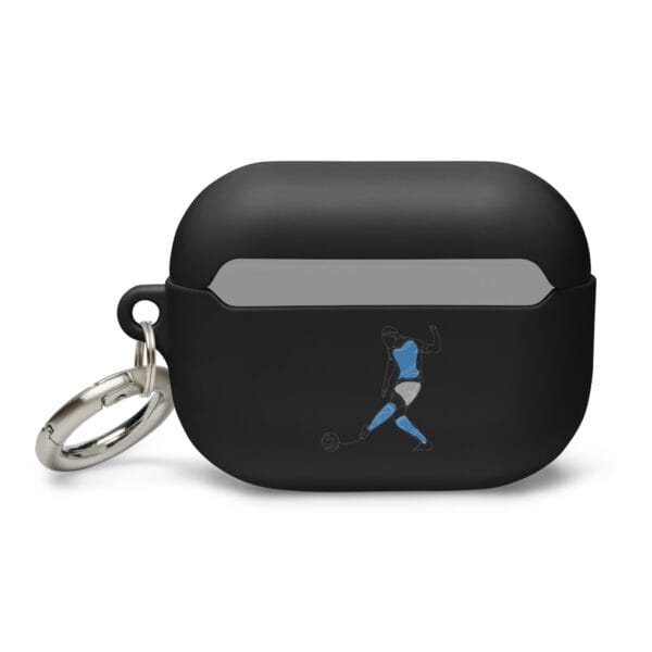 Erling Haaland AirPods pro black case with illustration of Haaland kicking a football