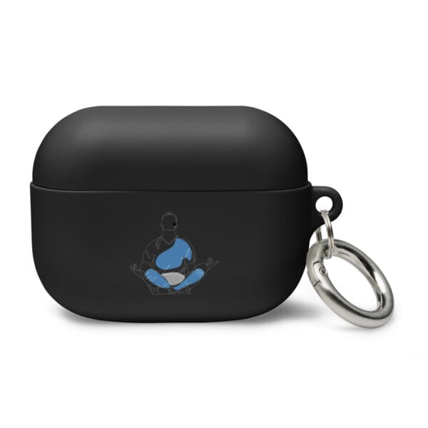 Erling Haaland AirPods pro black case with illustration of Haaland meditating on front side