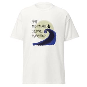 Men's classic t-shirt in white with text 'The nightmare before matchday' and Cristiano Ronaldo celebrating