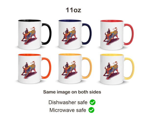 max verstappen 11 ounce white ceramic mugs with different coloured handles mockups