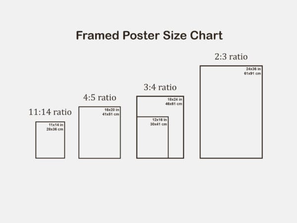 framed poster size chart