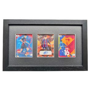 Pedri signed sports card display