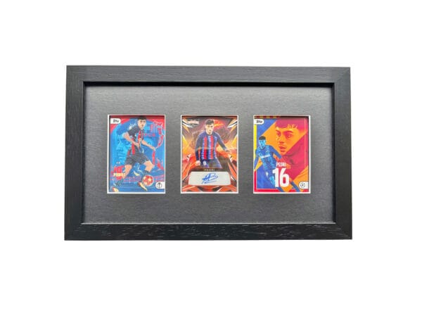 Pedri signed sports card display