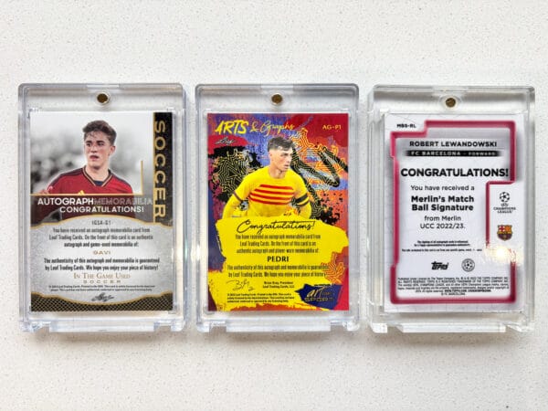 Barcelona Memorabilia Display, Gavi, Pedri & Lewandowski Memorabilia