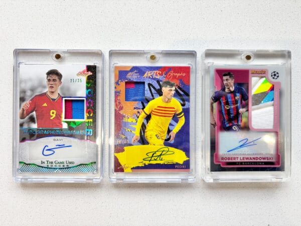 Barcelona Memorabilia Display, Gavi, Pedri & Lewandowski Memorabilia