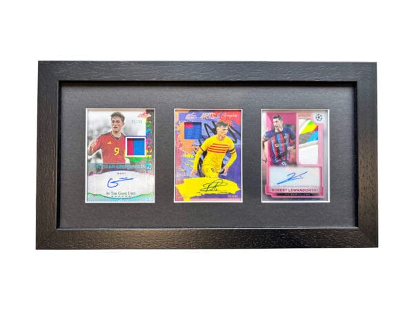 Barcelona Memorabilia Display, Gavi, Pedri & Lewandowski Memorabilia