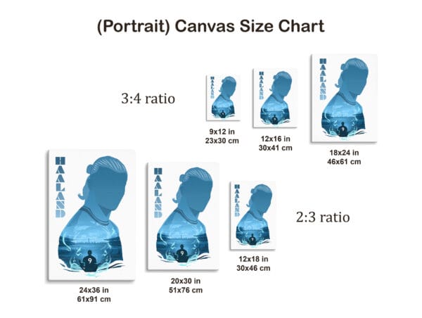 Erling Haaland Canvas, Man City Silhouette