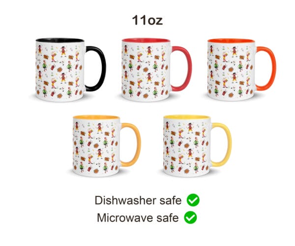 mockup of all colours of angry golfer white ceramic mug