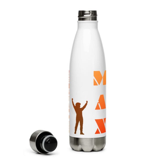 Max verstappen stainless steel water bottle with lid off